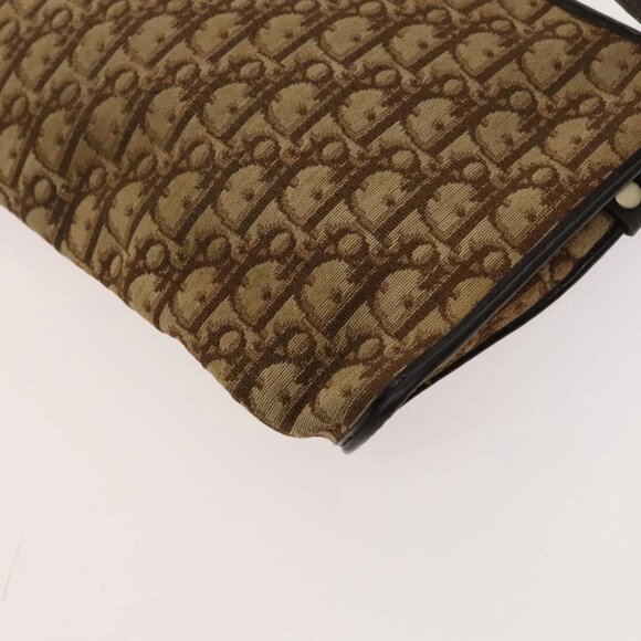 Christian Dior Trotter Canvas Shoulder Bag Brown Gold Auth 124990 - Picture 2 of 14